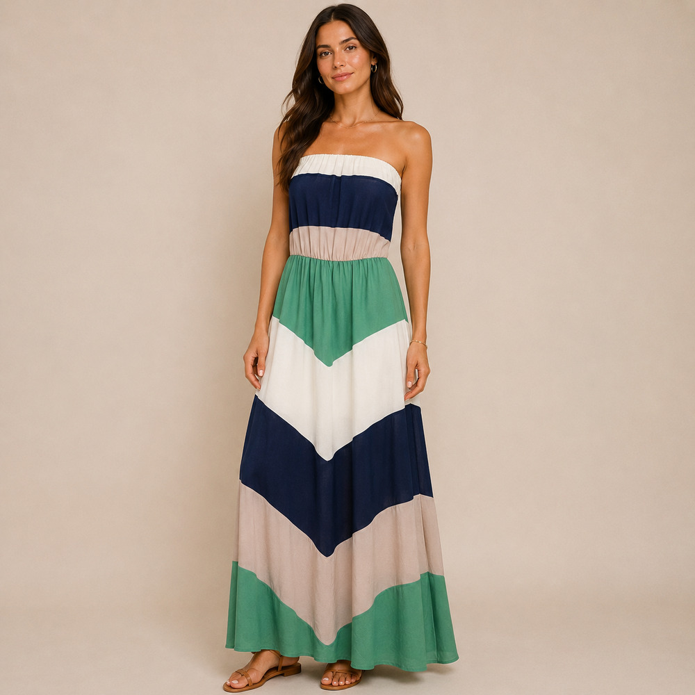 Women's Miss MVenue Strapless Striped Maxi Dress | Size Small - Picture 1 of 10